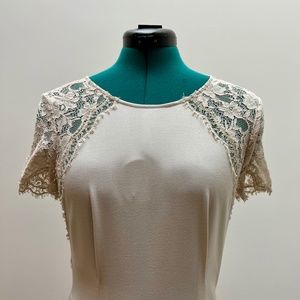 New w/ Tags BCBGMaxAzria Oatmeal Lace Romper Shorts